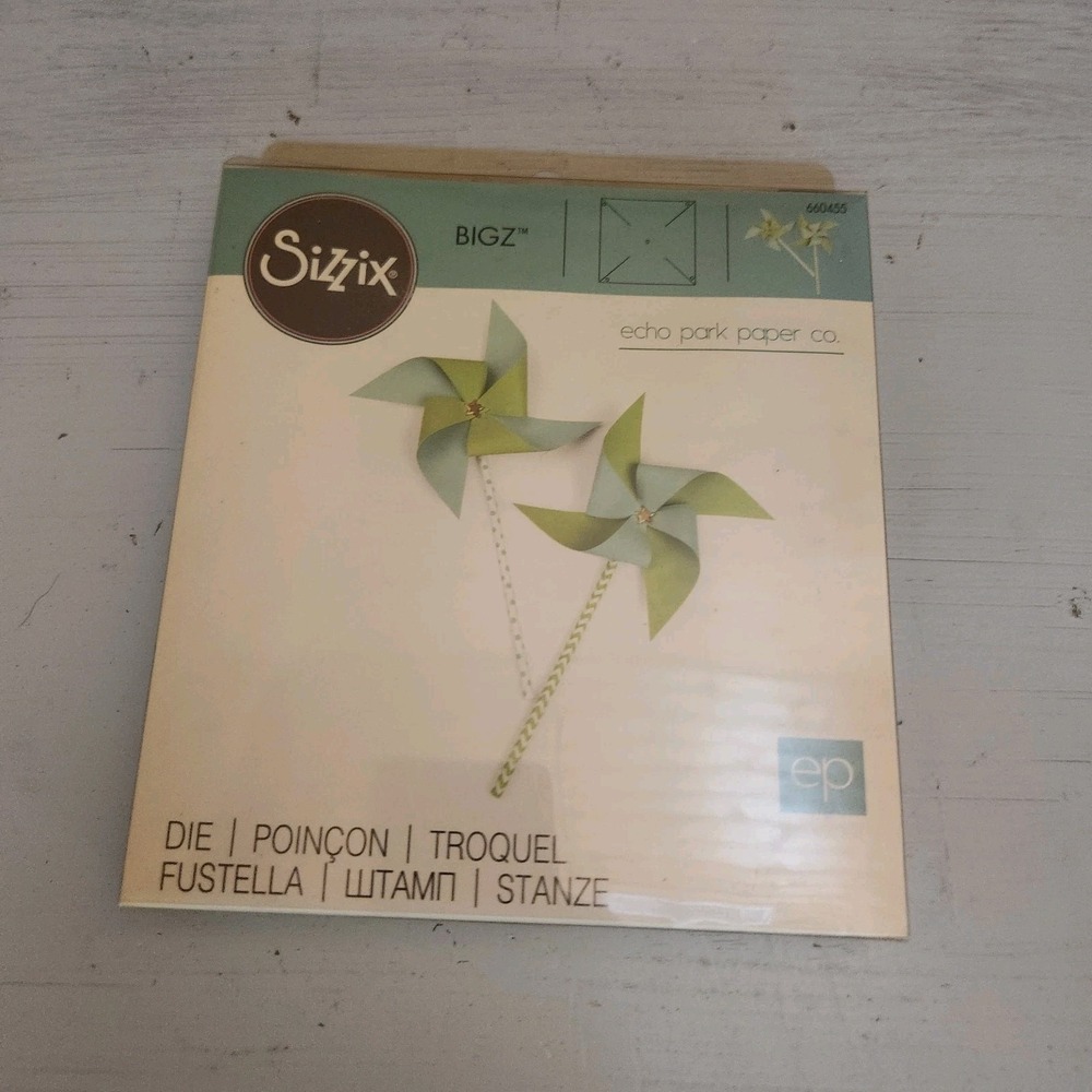 Very Rare HTF Sizzix Bigz Pinwheel 3-D 660455 Echo Park Paper Co. Vintage